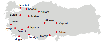 Unsere Standorte in der Türkei