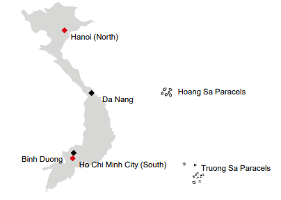  Unsere Standorte in Vietnam